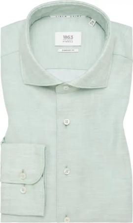COMFORT FIT Linen Shirt in lime unifarben