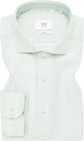 SLIM FIT Linen Shirt in lime unifarben