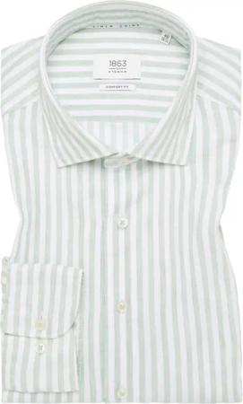 COMFORT FIT Linen Shirt in pistazie gestreift