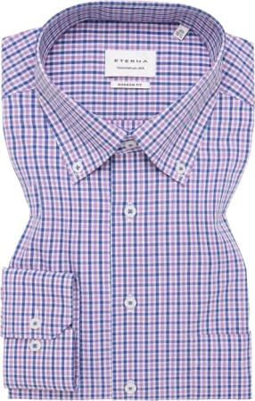 MODERN FIT Hemd in lavender kariert