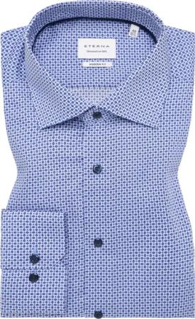 MODERN FIT Hemd in blau bedruckt