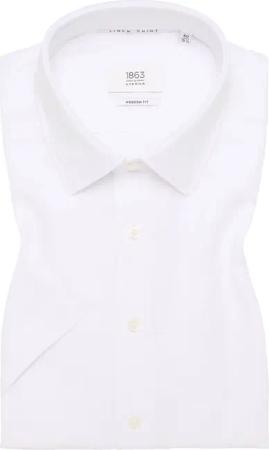 MODERN FIT Linen Shirt in weiß unifarben