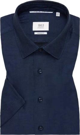 MODERN FIT Linen Shirt in midnight unifarben