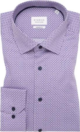 MODERN FIT Hemd in lavender bedruckt