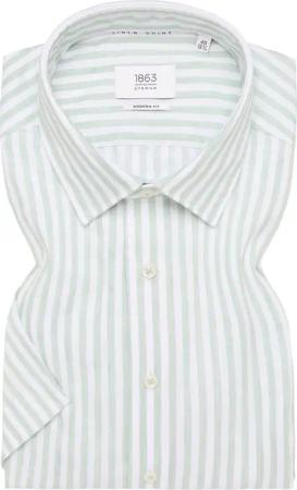 MODERN FIT Linen Shirt in pistazie gestreift
