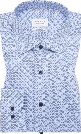 MODERN FIT Hemd in blau bedruckt