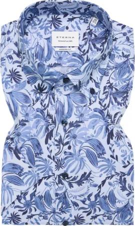 MODERN FIT Hemd in blau bedruckt