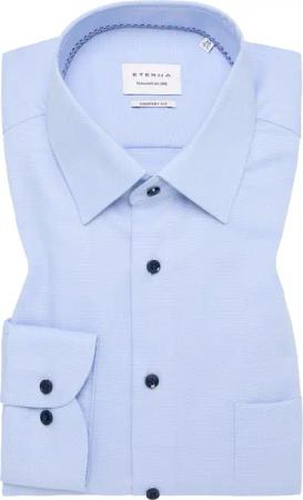 COMFORT FIT Hemd in hellblau strukturiert