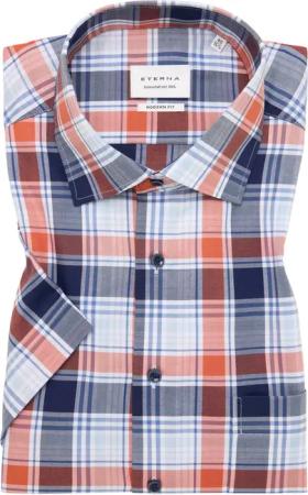 MODERN FIT Hemd in orange kariert