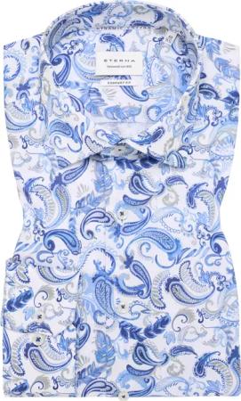 COMFORT FIT Hemd in blau bedruckt