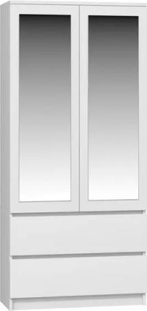 ibonto Kleiderschrank Wäscheschrank Bekleidungsschrank mit 2 Spiegeln Viel Stauraum