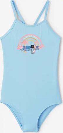 Badeanzug Surfen Mädchen Hanalei Summer Vibes hellblau