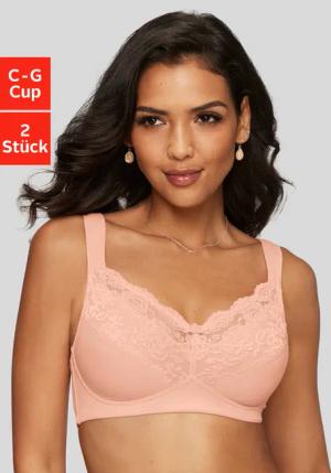 PETITE FLEUR Soft-BH Damen pfirsich+weiß Gr.85E