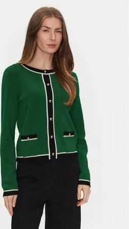 Luisa Spagnoli Strickjacke Materiale 58508 Grün Regular Fit