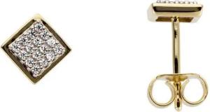 Firetti Paar Ohrstecker Schmuck Geschenk Gold 585 Ohrschmuck Quadrat, mit Brillant - Verschnittfassung