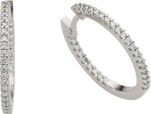 Firetti Paar Creolen Schmuck Geschenk Gold 585, Zeitlos, elegant, glänzend, massiv, mit Brillant - Verschnittfassung