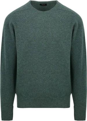 William Lockie O-Auschnitt Pullover Lammwolle Moorland Grün - Größe L