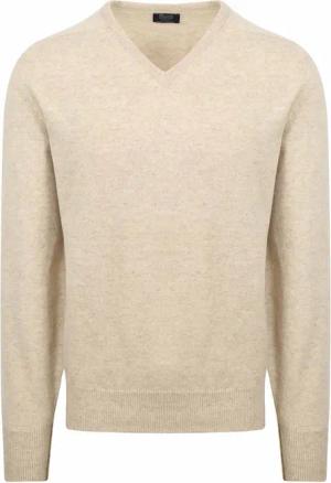 William Lockie V-Ausschnitt Pullover Lammwolle Linen Beige - Größe 3XL