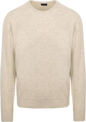 William Lockie O-Auschnitt Pullover Lammwolle Linen Beige - Größe 3XL