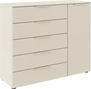 rauch Schubkastenkommode "Kommode Türkommode Sideboard Kombikommode FLIPP", (Breite 120 cm mit 2 Einlegeböden), 1-türig mit 5 Schubladen und Soft-Close-Funktion