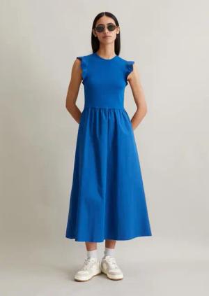 Volant-Jerseykleid flared