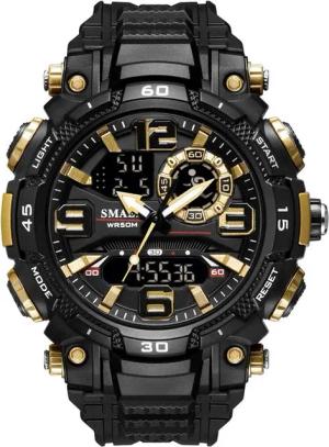 SMAEL Multifunktional Datum, Wochentag, Stoppuhr, LED-Licht, 12/24-Format Watch, Wasserfest bis 50 m – Geeignet für Händewaschen, Regen und Schwimmen