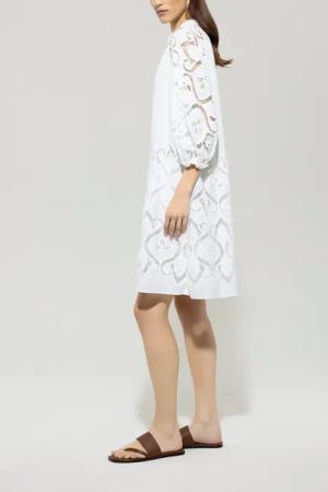 Luisa Cerano - Kleid mit Lochstickerei - Größe 42 - white