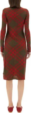 Burberry - Plaid Wool Blend Midi Dress - Größe XS - rot