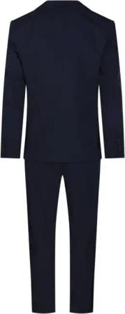 SANTANIELLO - Tailored Black Suit With Notch Lapels And Two-Butt - Größe 46 - blau