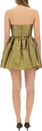 self-portrait - Metallic Jacquard Mini Dress - Größe 10 - goldfarben