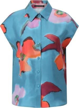 Luisa Cerano - Bluse mit Print - Größe 34 - blau