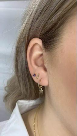 Jackie Gold Ohrringe - Jackie Triangle Sapphire Studs - Gr. unisize - in Gold - für Damen