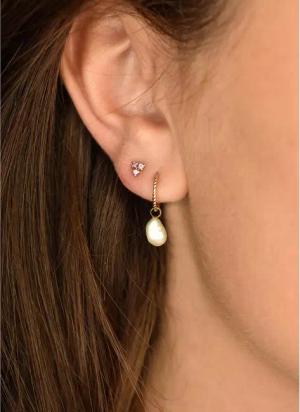 Jackie Gold Ohrringe - Jackie Triangle Amethyst Studs - Gr. unisize - in Gold - für Damen