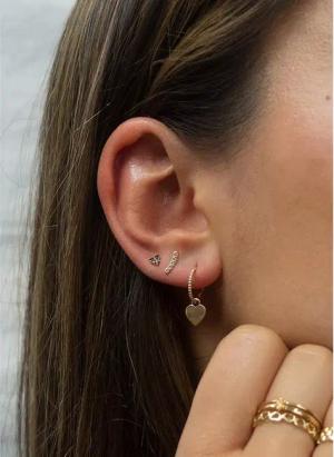 Jackie Gold Ohrringe - Jackie Miro Triangle Onyx Studs - Gr. unisize - in Gold - für Damen