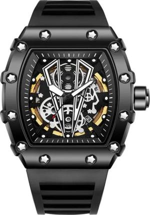 ibettertec Quarzuhr Quarzuhr, Armbanduhr, Herrenuhr, Multifunktionsuhr, (Chronograph HerrenuhrStilvolle Skelett-Sportuhren), Tonneau-Gehäuse, lässige Uhr, Silikonarmband für Herren