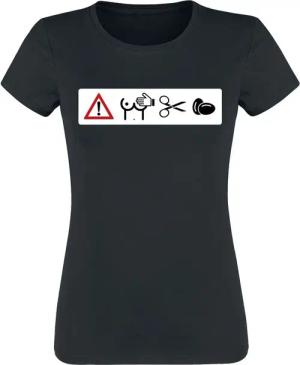 Sprüche T-Shirt - Achtung Brüste nicht anfassen - S bis XXL - für Damen - Größe M - schwarz