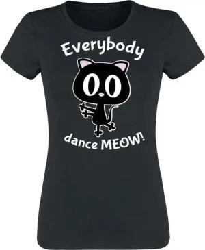 Sprüche T-Shirt - Everybody Dance Meow! - S bis XXL - für Damen - Größe XXL - schwarz