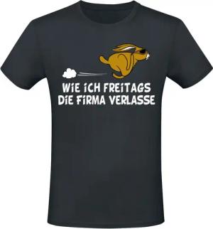 Sprüche T-Shirt - Wie ich am Freitag die Firma verlasse - M bis 3XL - für Männer - Größe 3XL - schwarz