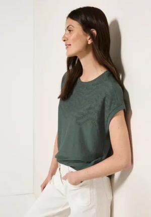Cecil Damen Shirt mit Stick-Muster in Grün, Gr: 3XL