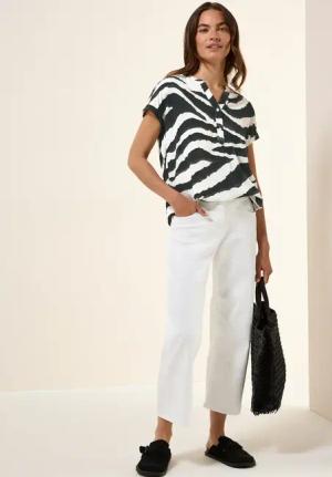 Cecil Damen Blusenshirt mit Zebra Print in Grau, Gr: XL