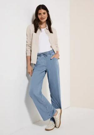 Cecil Damen Wide Leg Jeans in Blau, Gr: XXL