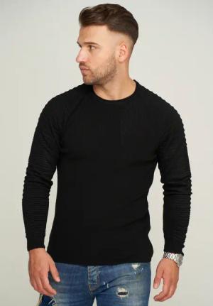 behype Strickpullover "MKstep91", mit Biker-Steppung