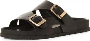 Tamaris Pantolette, Plateau, Sommerschuh, Strandschuh mit goldfarbenen Schnallen