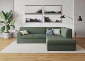 DOMO collection Ecksofa "Topper zeitlos elegant, kompakte Stellmaße, OTTOs Choice, L-Form", mit Ottomane, wahlweise mit Schlaffunktion