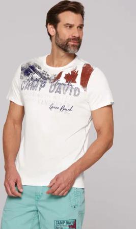 CAMP DAVID T-Shirt, mit Print und Logo-Stickerei