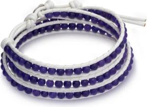 Unique Lederarmband Weißes Unique Lederarmband mit Amethyst LB0208