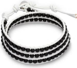 Unique Lederarmband Weißes Unique Lederarmband mit Onyx LB0210