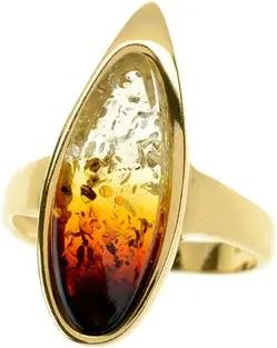 J Classics Silberring Polnischer Bernstein Tropfen Vergoldeter Silberring, 1,8ct (1-tlg)