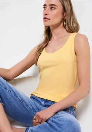 Street One Frauen Basic Top in Gelb, Gr: 44