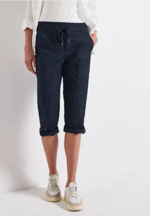 Street One Frauen 3/4-Hose mit Turn-Up in Blau, Gr: 46